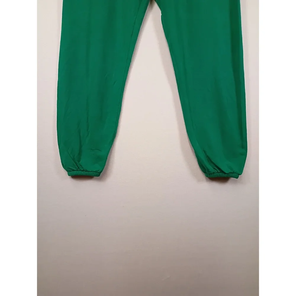 Retro Sporty Unbranded Unisex L Green Elastic Waist Jogger Sweatpants